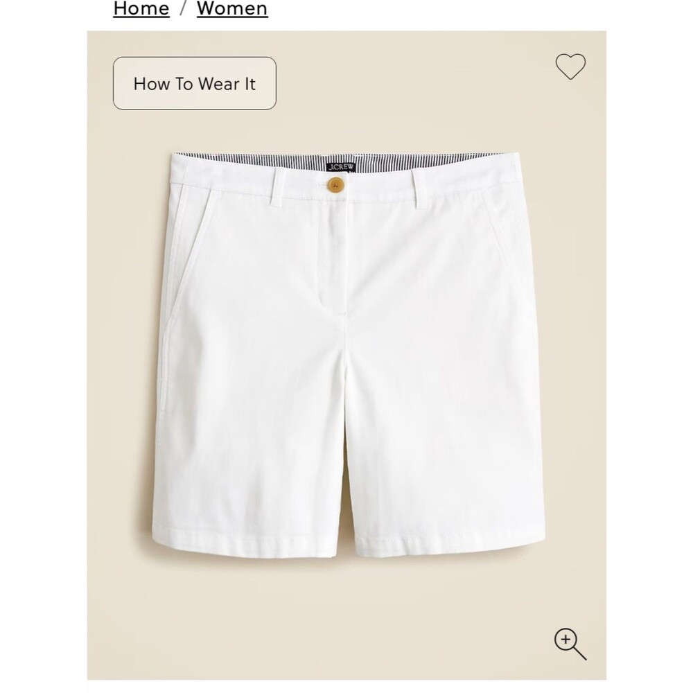 J. Crew White Cotton Chino Bermuda Shorts